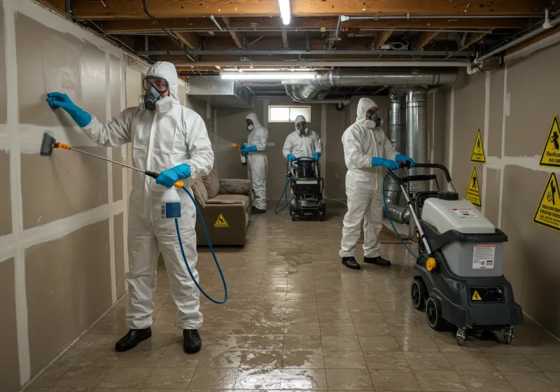 Basement Moisture Removal and Structural Drying process in Effingham, NH